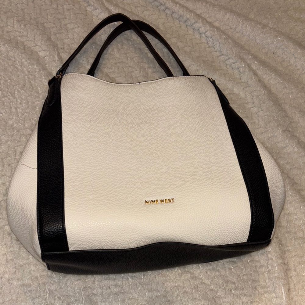 Nine West Elegant Black and White Shoulder Bag